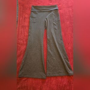 Aerie Foldover Gray Wide-Leg Yoga Pants XL